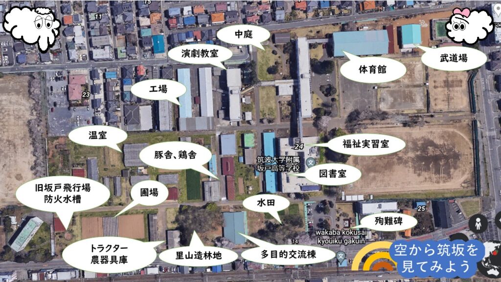 上空から見た筑波大学附属坂戸高等学校